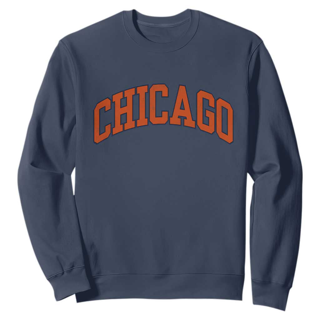 Chicago Pride Illinois IL Vintage Sports Orange Design Sweatshirt TS11 Navy Print Your Wear