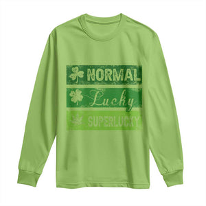 Funny St Patrick's Day Cannabis Weed Long Sleeve Shirt Normal Shamrock Lucky Clover Super Lucky Weed TS11 Lime Print Your Wear