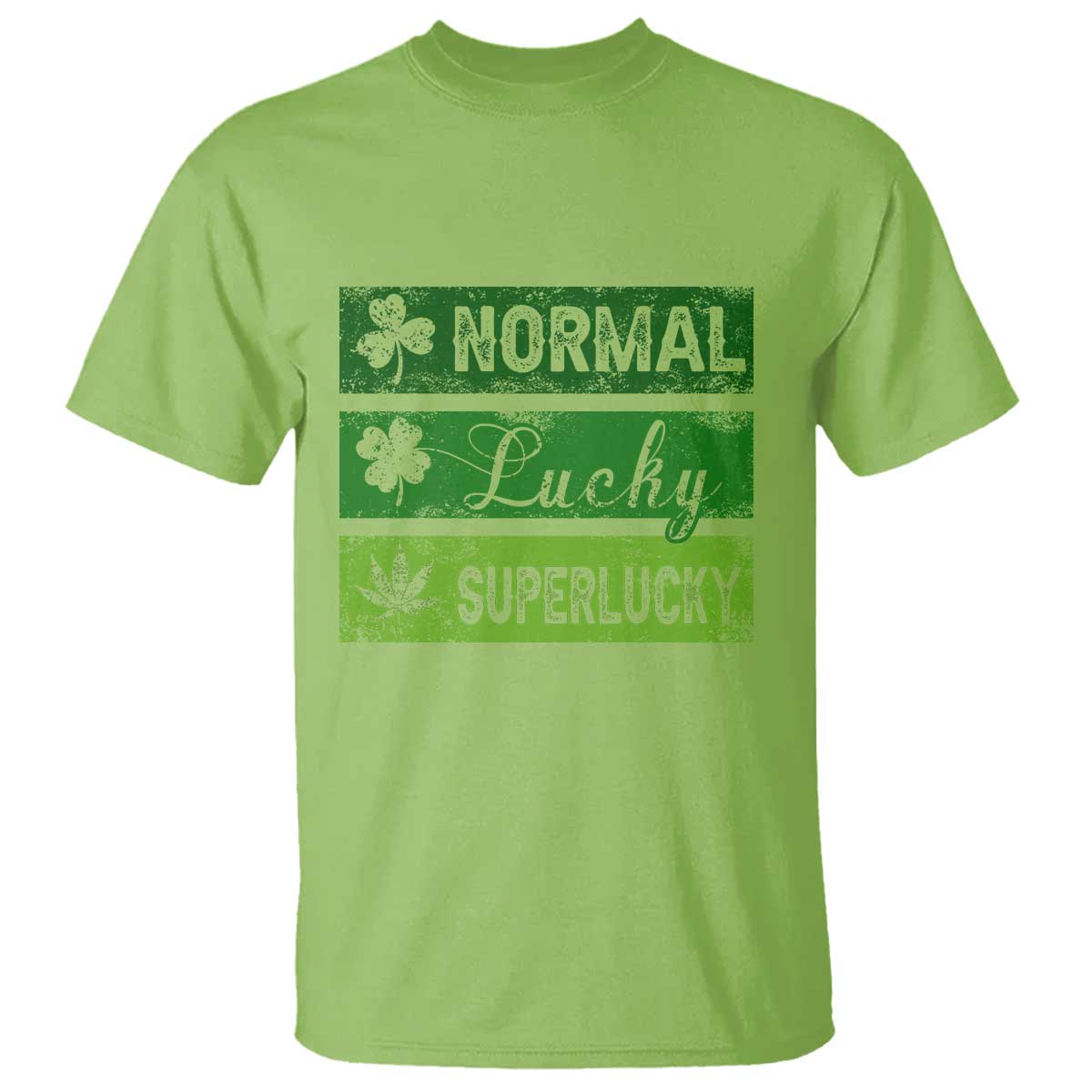 Funny St Patrick's Day Cannabis Weed T Shirt Normal Shamrock Lucky Clover Super Lucky Weed TS11 Lime Print Your Wear