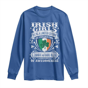 Funny Irish Girls Long Sleeve Shirt We're A Limited Edition Of Fascination Irish Pride Shamrock TS11 Royal Blue Print Your Wear