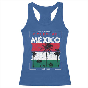 Golfo De Mexico EST 1550 Racerback Tank Top Vintage Mexican Flag Palm Tree TS11 Royal Blue Print Your Wear
