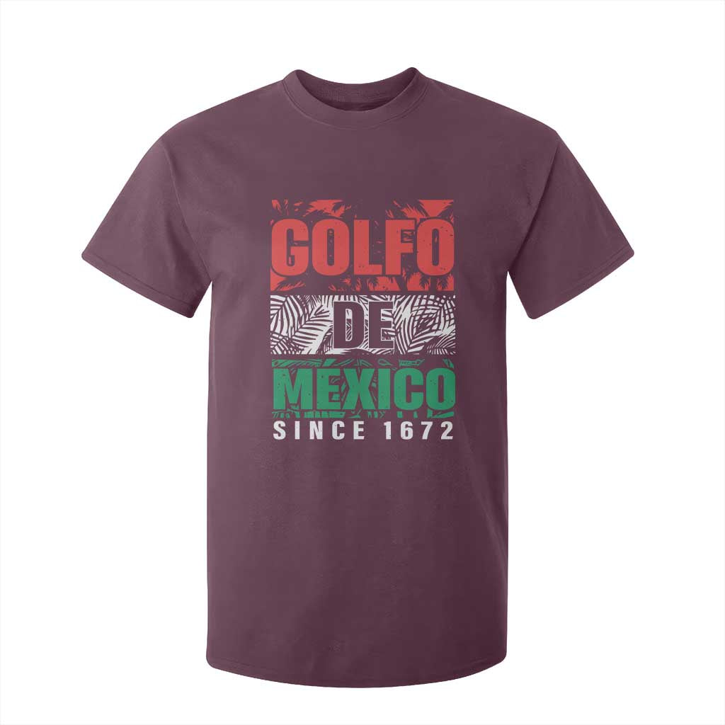 Gulf Of Mexico El Golfo De México T Shirt For Kid Beach Palm Tree TS11 Maroon Print Your Wear