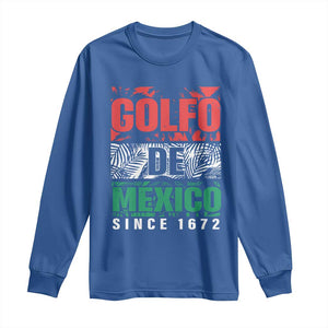 Gulf Of Mexico El Golfo De México Long Sleeve Shirt Beach Palm Tree TS11 Royal Blue Print Your Wear