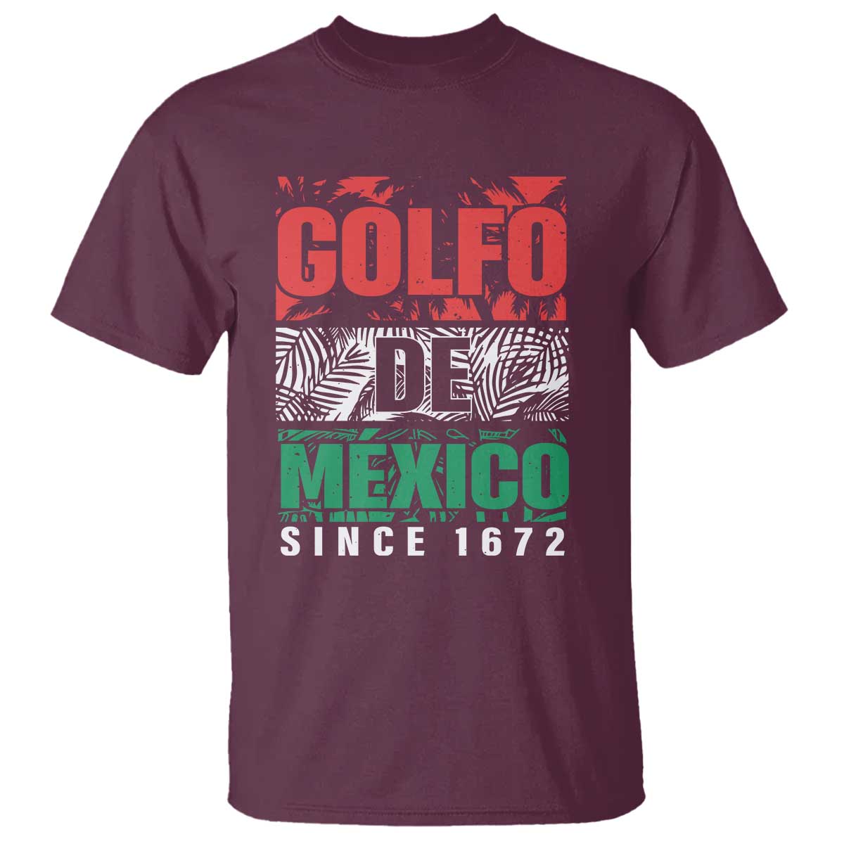 Gulf Of Mexico El Golfo De México T Shirt Beach Palm Tree TS11 Maroon Print Your Wear