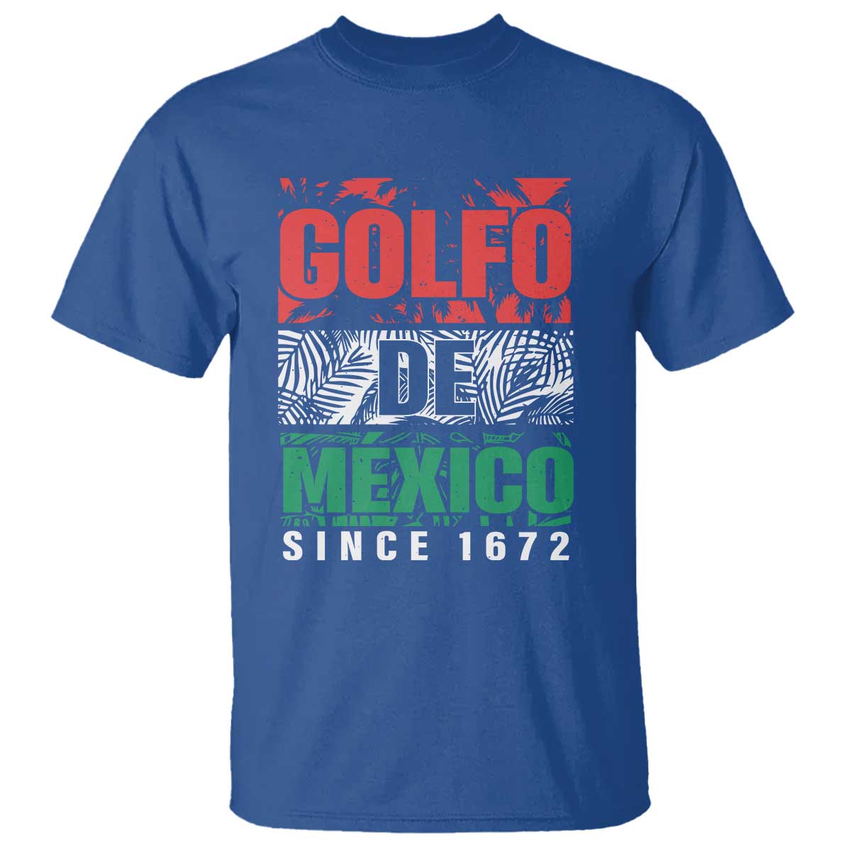 Gulf Of Mexico El Golfo De México T Shirt Beach Palm Tree TS11 Royal Blue Print Your Wear