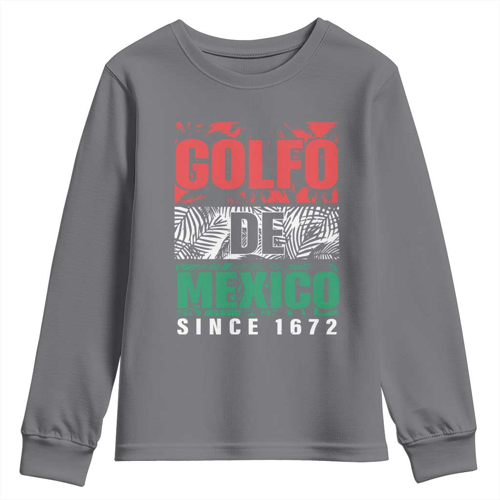 Gulf Of Mexico El Golfo De México Youth Sweatshirt Beach Palm Tree TS11 Charcoal Print Your Wear