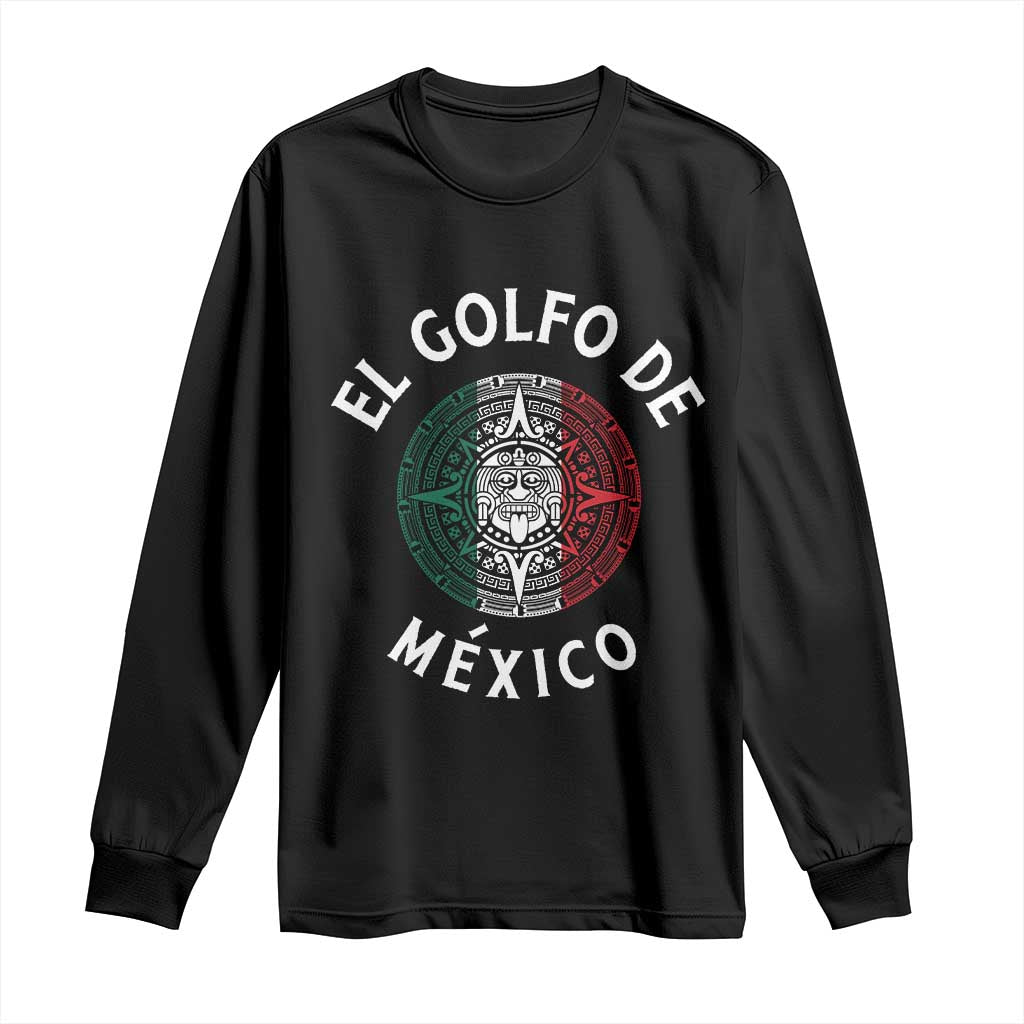 Gulf Of Mexico El Golfo De México Aztec Sun Long Sleeve Shirt TS11 Black Print Your Wear