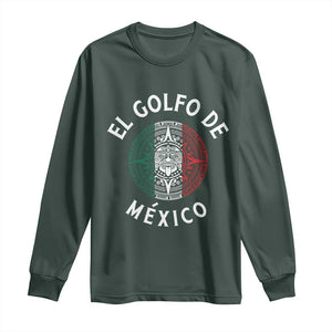 Gulf Of Mexico El Golfo De México Aztec Sun Long Sleeve Shirt TS11 Dark Forest Green Print Your Wear