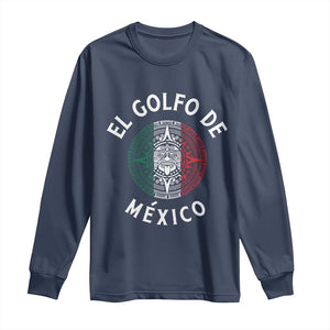 Gulf Of Mexico El Golfo De México Aztec Sun Long Sleeve Shirt TS11 Navy Print Your Wear