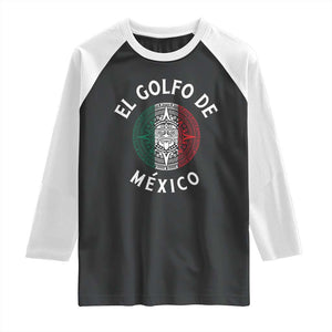 Gulf Of Mexico El Golfo De México Aztec Sun Raglan Shirt TS11 Black White Print Your Wear