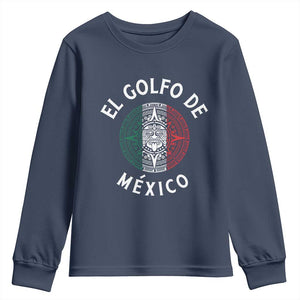 Gulf Of Mexico El Golfo De México Aztec Sun Youth Sweatshirt TS11 Navy Print Your Wear
