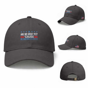 Funny Are We Great Yet Cause I Just Feel Embarrassed Baseball Cap Vintage Star TS11 Baseball Cap Universal Fit Dark Gray Print Your Wear