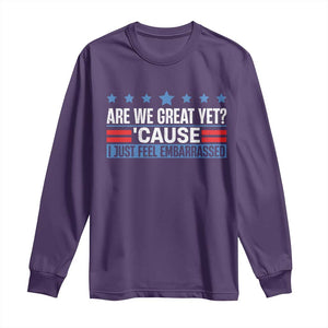 Funny Are We Great Yet Cause I Just Feel Embarrassed Long Sleeve Shirt Vintage Star TS11 Purple Print Your Wear