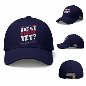 Are We Great Yet Cause I Just Feel Embarrassed Baseball Cap Vintage Stripes TS11 Baseball Cap Universal Fit Dark Blue Print Your Wear