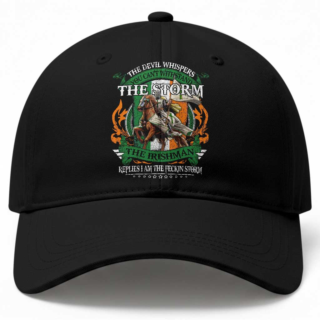 Irish Pride Baseball Cap The Devil Whispers You Can't Withstand The Storm The Irishman Replies TS11 Print Your Wear