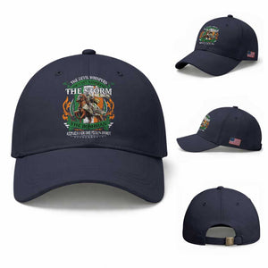 Irish Pride Baseball Cap The Devil Whispers You Can't Withstand The Storm The Irishman Replies TS11 Baseball Cap Universal Fit Navy Print Your Wear