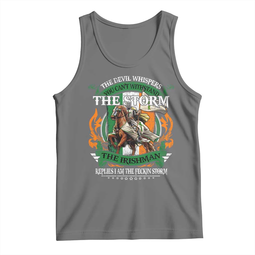 Irish Pride Tank Top The Devil Whispers You Can't Withstand The Storm The Irishman Replies TS11 Black Heather Print Your Wear