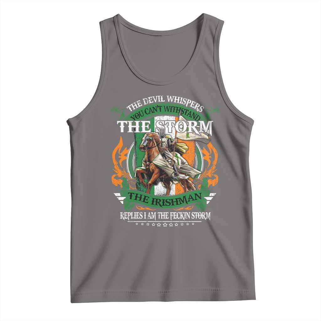 Irish Pride Tank Top The Devil Whispers You Can't Withstand The Storm The Irishman Replies TS11 Deep Heather Print Your Wear