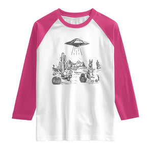 Funny Western Easter Day UFO Bunny Alien Raglan Shirt TS11 White Heliconia Print Your Wear