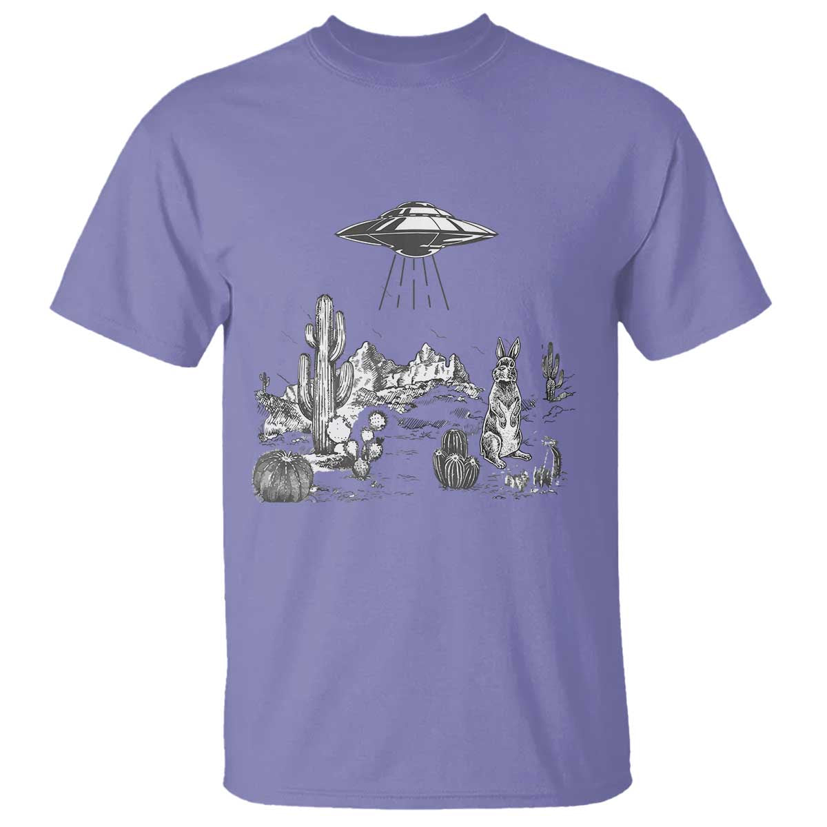 Funny Western Easter Day UFO Bunny Alien T Shirt TS11 Violet Print Your Wear