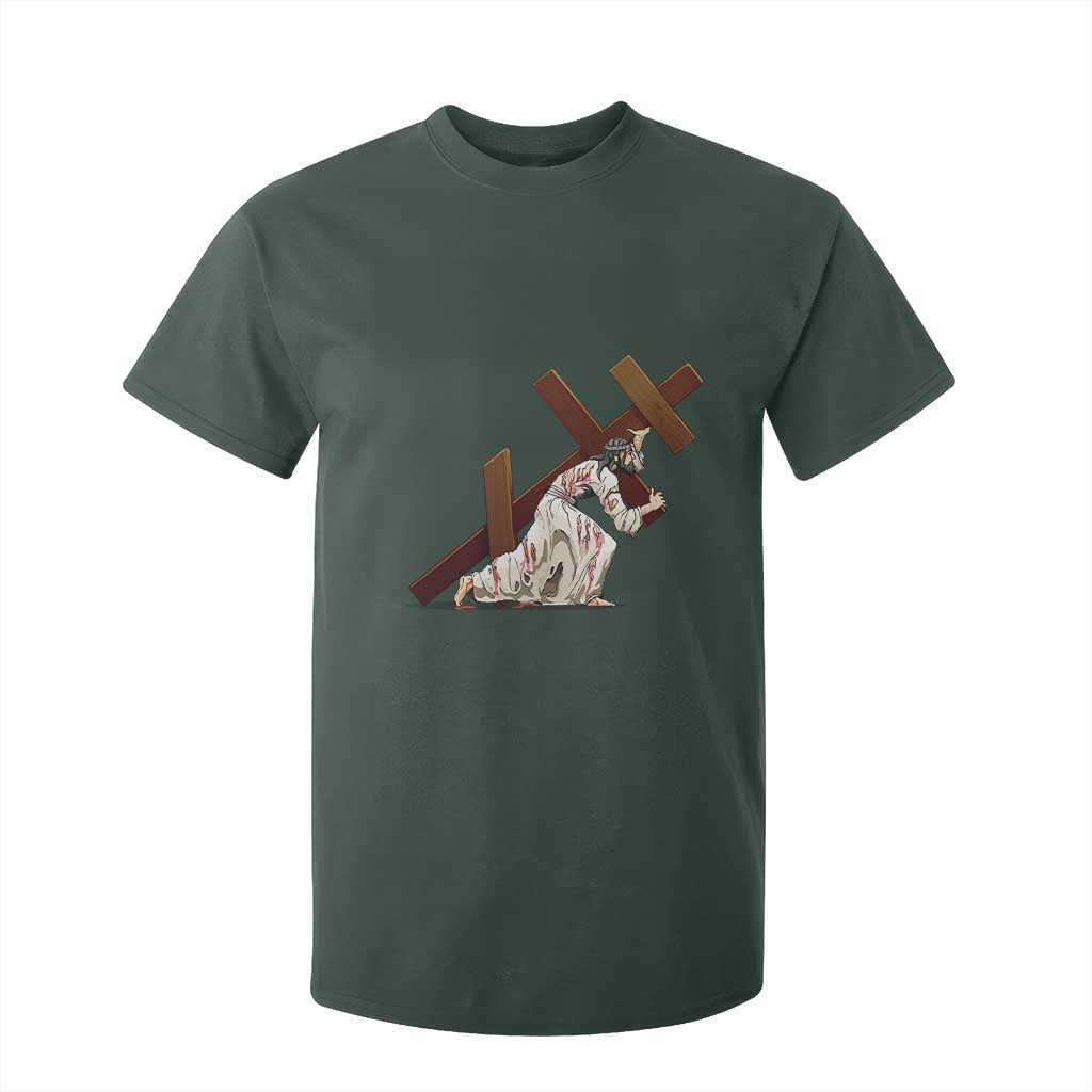 Orthodox Easter Jesus Is Carrying The Orthodox Cross T Shirt For Kid TS11 Dark Forest Green Print Your Wear