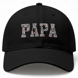 Funny Papa Hunting Baseball Cap Deer Hunter Father's Day Camouflage Flag TS11 Print Your Wear