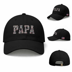 Funny Papa Hunting Baseball Cap Deer Hunter Father's Day Camouflage Flag TS11 Baseball Cap Universal Fit Black Print Your Wear