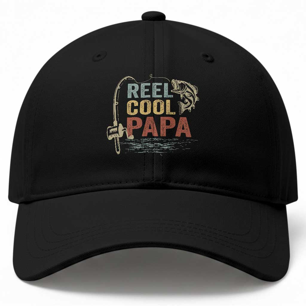 Funny Reel Cool Papa Baseball Cap Fishing Dad Fisherman Father's Day TS11 Print Your Wear