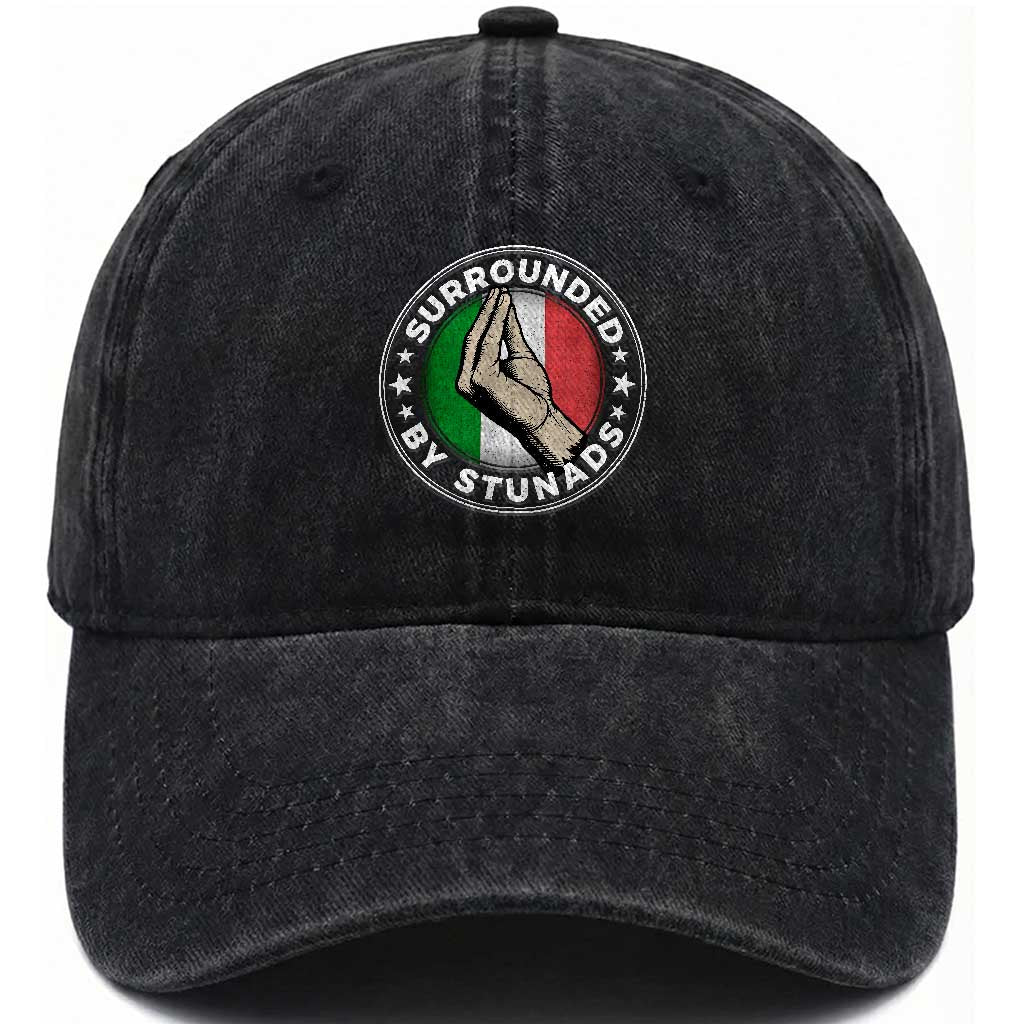 Funny Italian Slang Washed Cotton Baseball Cap Surrounded By Stunads Che Vuoi TS11 Print Your Wear