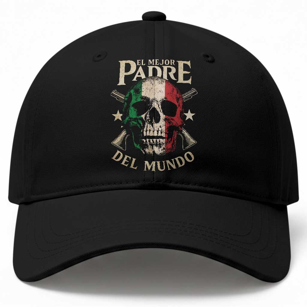 Funny Italian Dad Baseball Cap El Mejor Padre Del Mundo Skull Fathers Day TS11 Print Your Wear