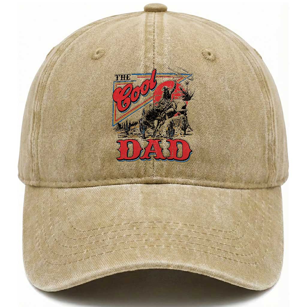 Funny Western Cowboy The Cool Dad Washed Cotton Baseball Cap Father's Day TS11 Print Your Wear