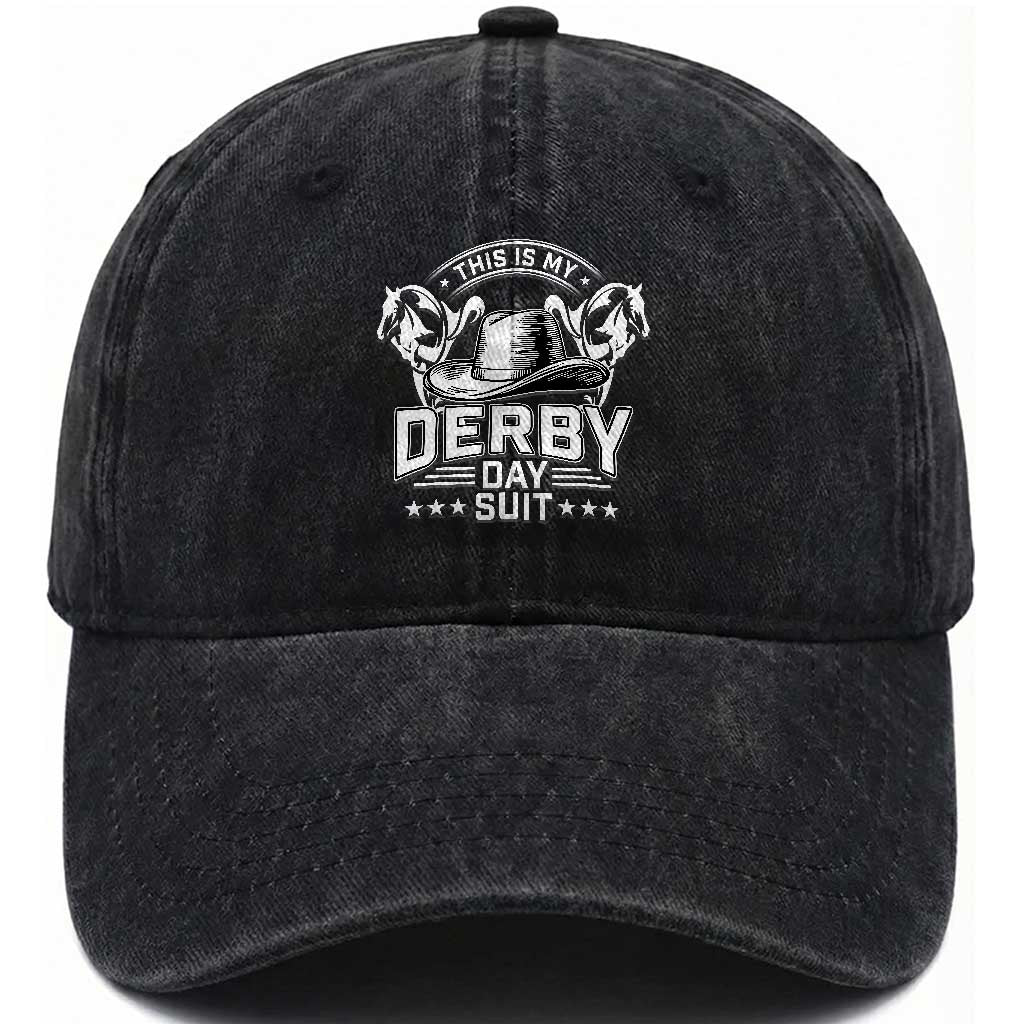 Funny This Is My Derby Day Suit Washed Cotton Baseball Cap Horse Racing TS11 Print Your Wear