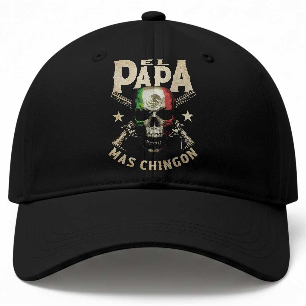 Funny Mexican Dad Baseball Cap El Papa Mas Chingon Vintage Mexico Skull TS11 Print Your Wear