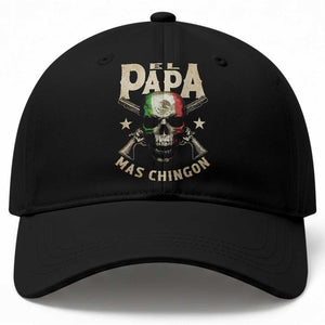 Funny Mexican Dad Baseball Cap El Papa Mas Chingon Vintage Mexico Skull TS11 Print Your Wear
