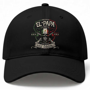 Funny El Papa Mas Chingon Baseball Cap Best Mexican Dad Fathers Day Skull TS11 Print Your Wear