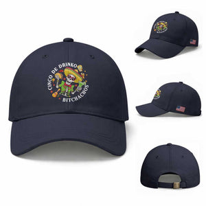 Cinco De Drinko Bitchachos Baseball Cap Funny Cinco De Mayo Drinking Mexican Fiesta TS11 Baseball Cap Universal Fit Navy Print Your Wear