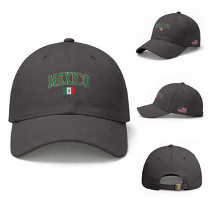 Mexico Flag Vintage Mexican Pride Heritage Baseball Cap TS11 Baseball Cap Universal Fit Dark Gray Print Your Wear