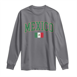 Mexico Flag Vintage Mexican Pride Heritage Long Sleeve Shirt TS11 Charcoal Print Your Wear