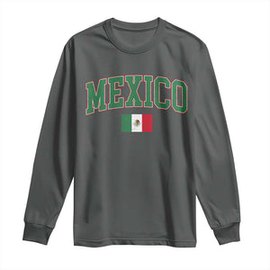 Mexico Flag Vintage Mexican Pride Heritage Long Sleeve Shirt TS11 Dark Heather Print Your Wear