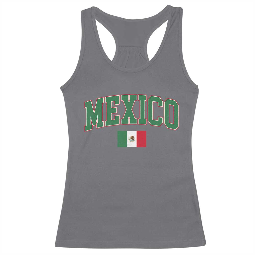 Mexico Flag Vintage Mexican Pride Heritage Racerback Tank Top TS11 Charcoal Print Your Wear