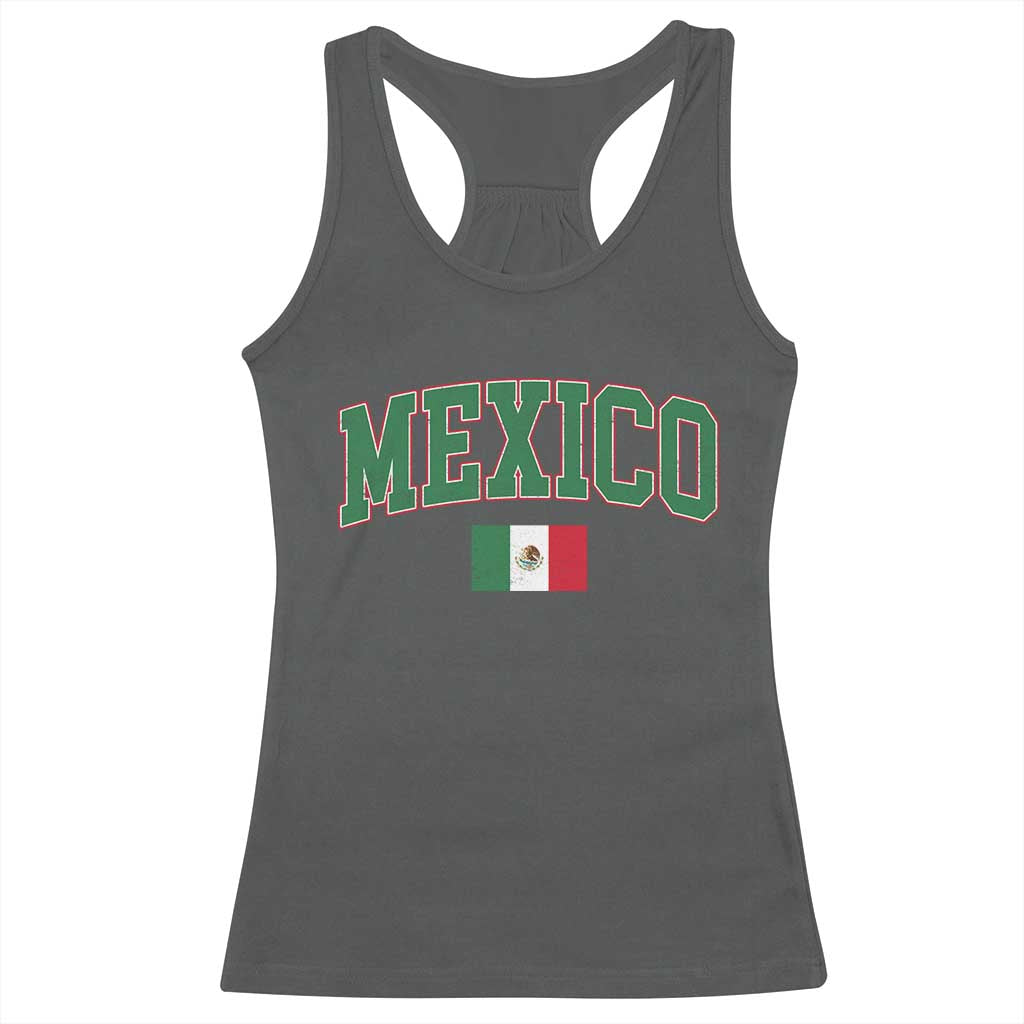 Mexico Flag Vintage Mexican Pride Heritage Racerback Tank Top TS11 Dark Heather Print Your Wear
