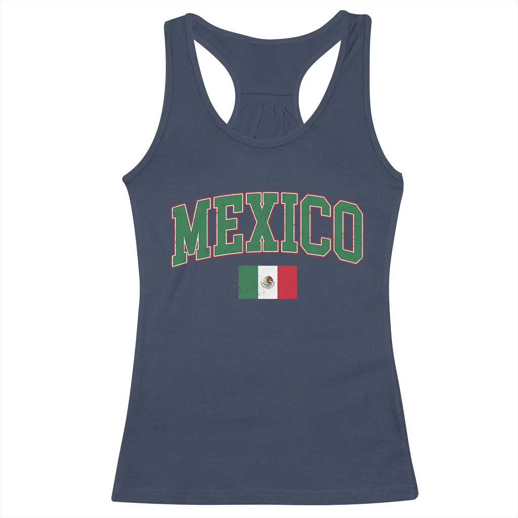 Mexico Flag Vintage Mexican Pride Heritage Racerback Tank Top TS11 Navy Print Your Wear