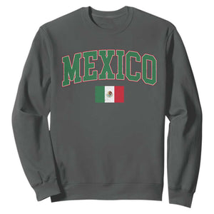Mexico Flag Vintage Mexican Pride Heritage Sweatshirt TS11 Dark Heather Print Your Wear