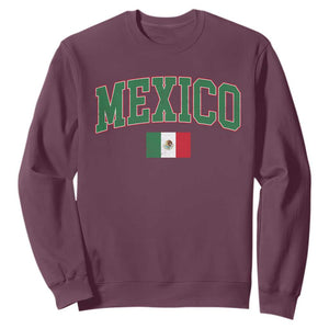 Mexico Flag Vintage Mexican Pride Heritage Sweatshirt TS11 Maroon Print Your Wear