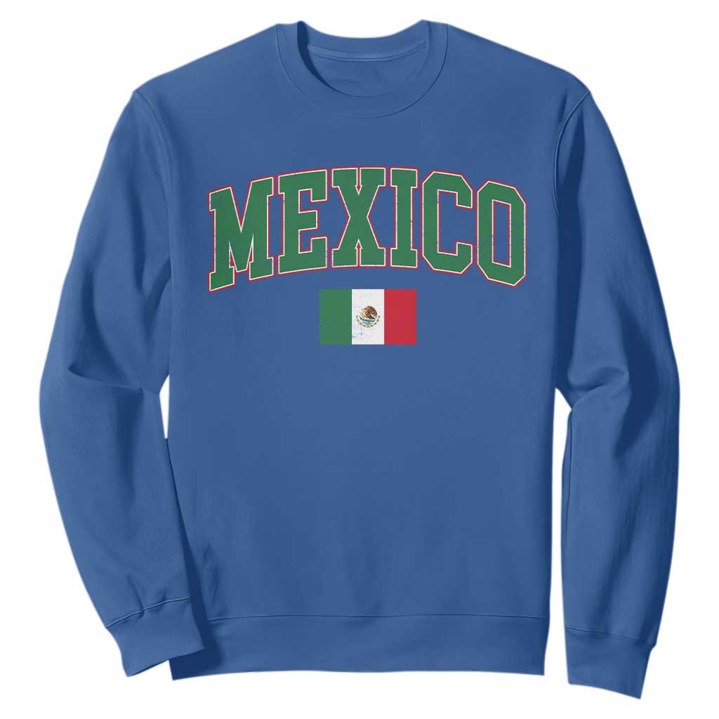 Mexico Flag Vintage Mexican Pride Heritage Sweatshirt TS11 Royal Blue Print Your Wear