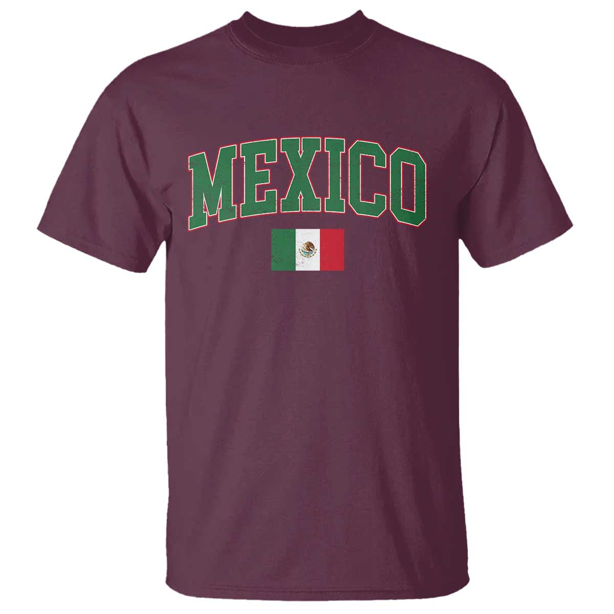 Mexico Flag Vintage Mexican Pride Heritage T Shirt TS11 Maroon Print Your Wear