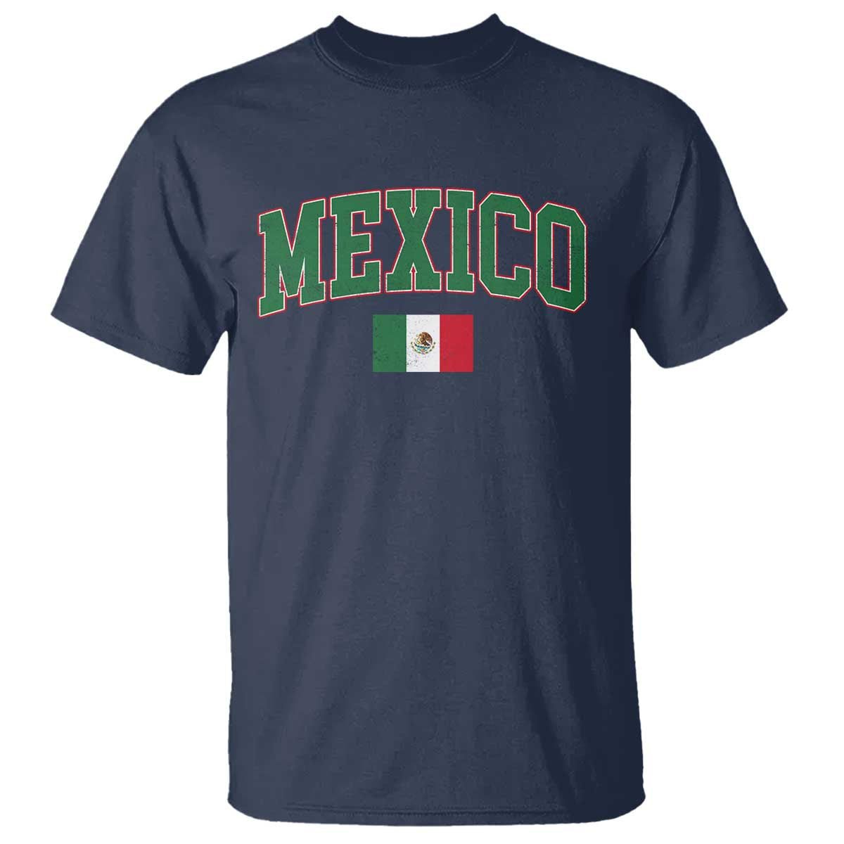 Mexico Flag Vintage Mexican Pride Heritage T Shirt TS11 Navy Print Your Wear