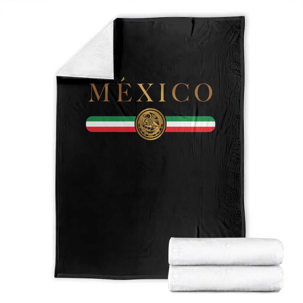 Mexican Heritage Pride Throw Blanket Mexico Vintage Flag Coat of Arms Graphic TS11 Black Print Your Wear