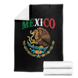 Mexican Coat Of Arms Mexico Vintage Flag Throw Blanket TS11 Black Print Your Wear
