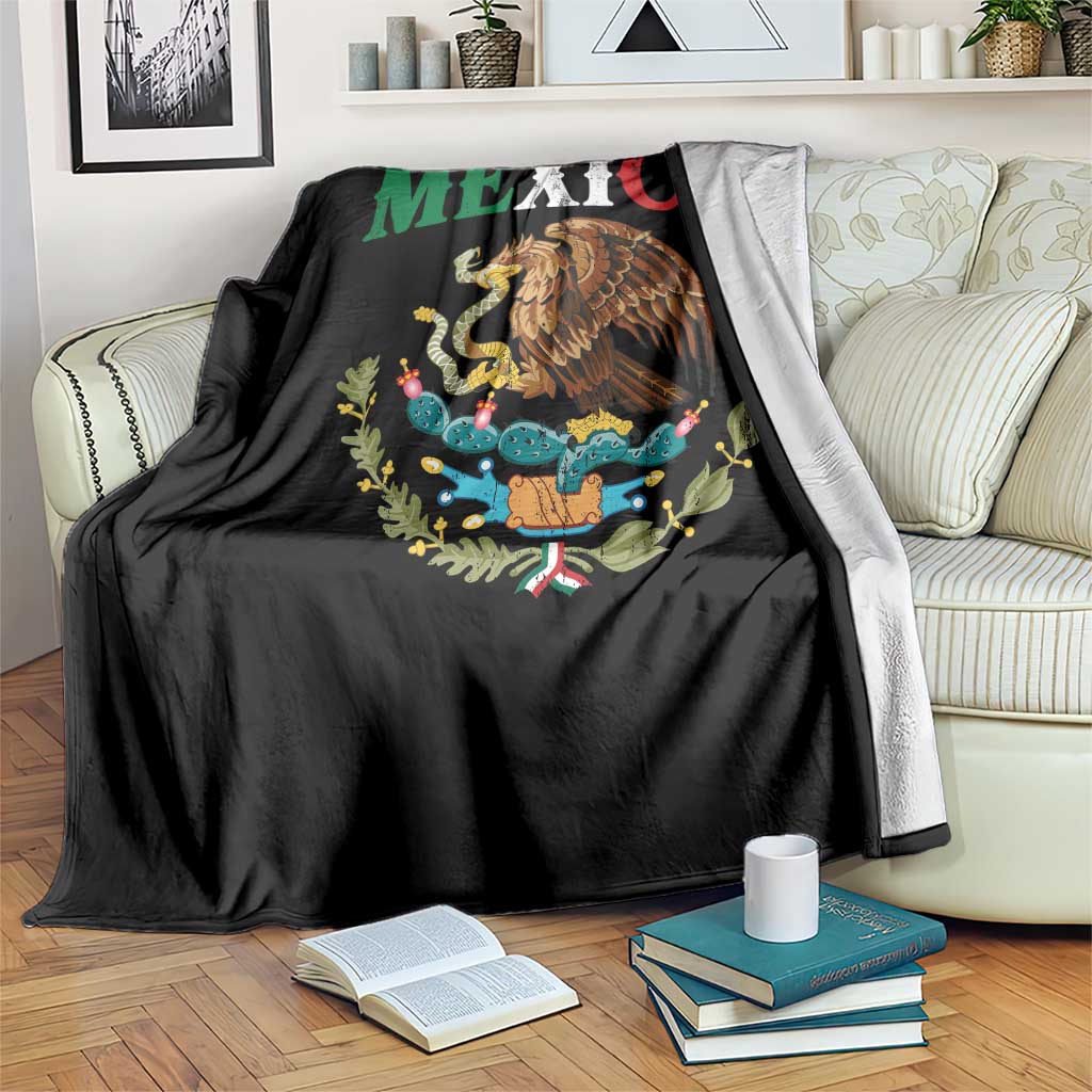 Mexican Coat Of Arms Mexico Vintage Flag Throw Blanket TS11 Print Your Wear